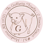 Name Doodles - Round Address Labels/Stickers (Culinary Piglet)